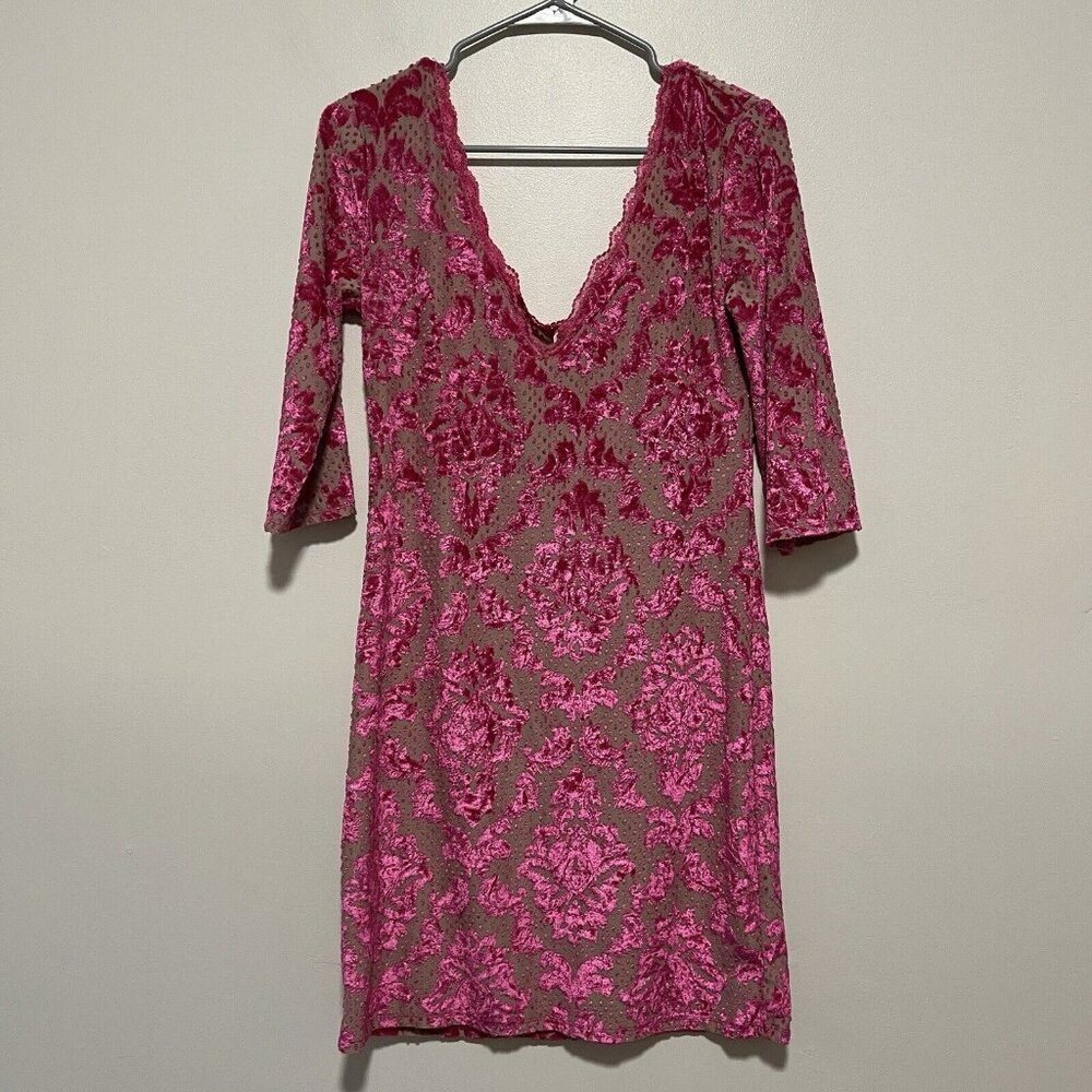 Elegant Pink Floral Women's Dress - Picture 2 of 8